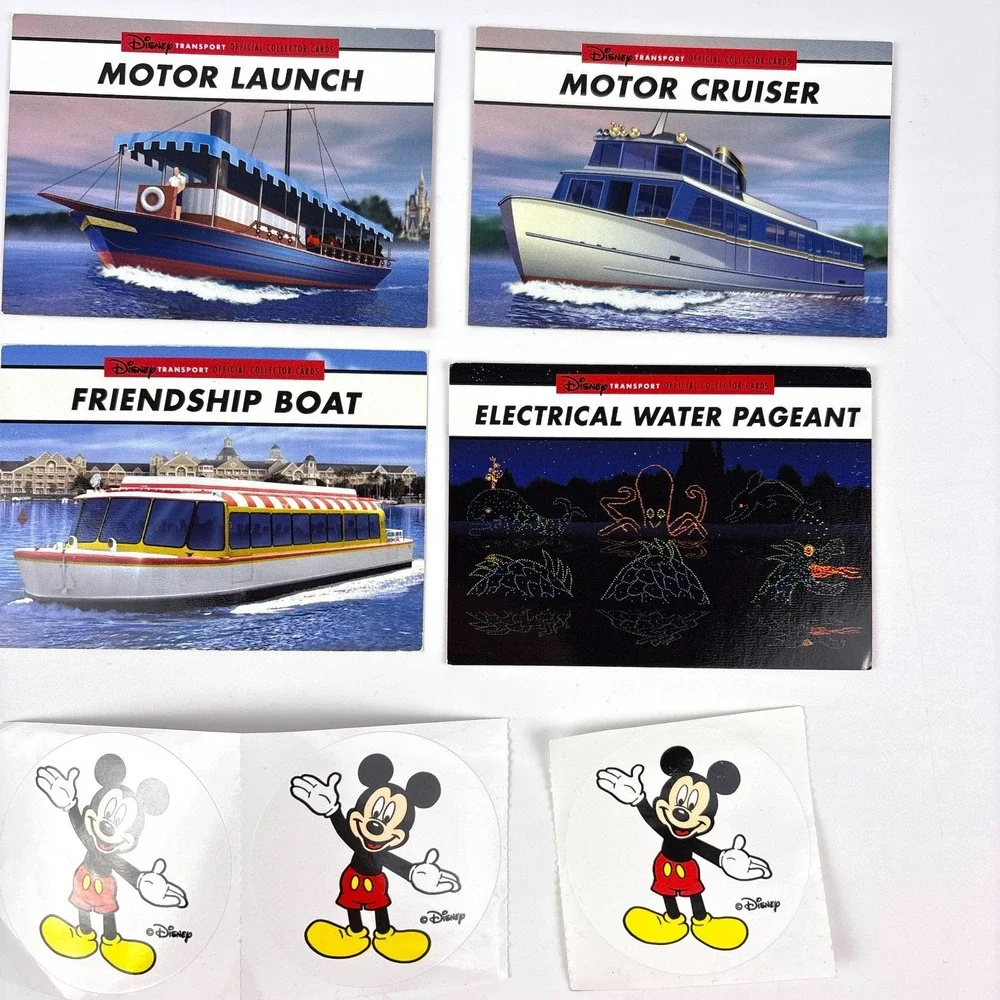WDW 7 Transport Collection Cards Monorail Watercraft Skyliner 4 Timon Pumba Wild